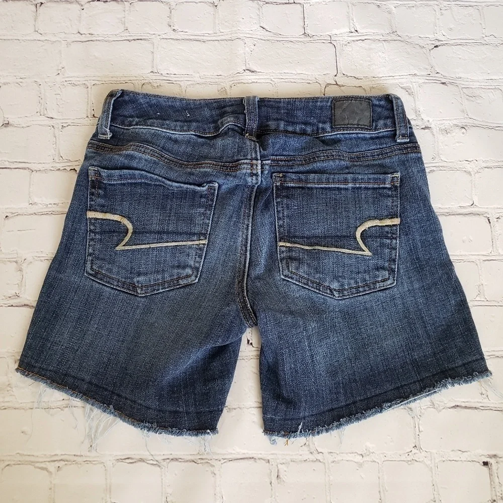 AEO Midi Raw Hem Super Stretch Shorts 0